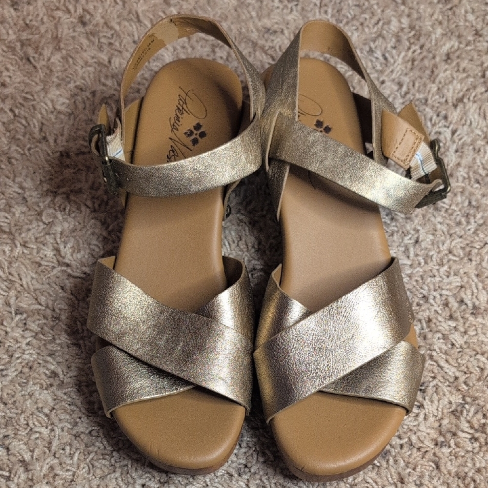 Patricia Nash Gold Strappy Sandals